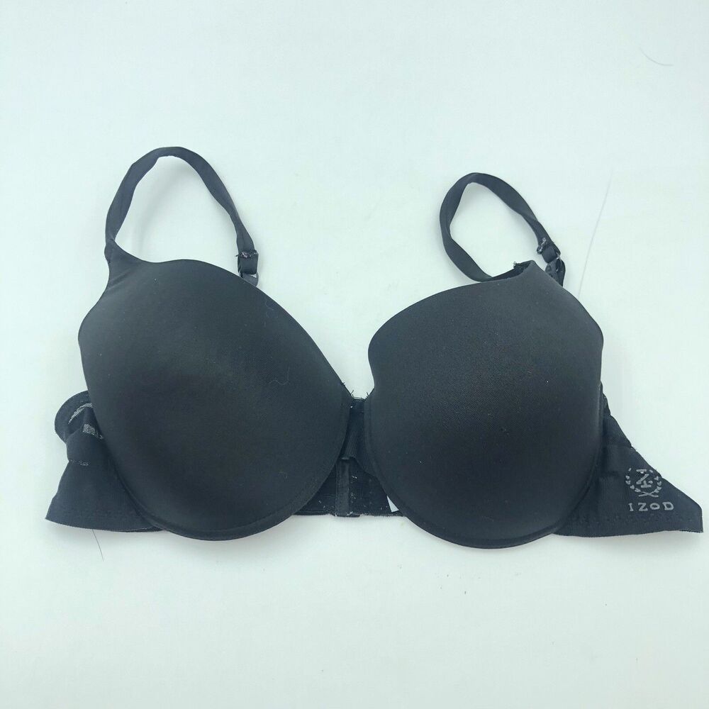 IZOD Bra Women 38C Black Underwired Support T Shirt Casual